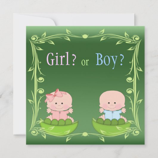 Kute Gender onthullen baby's in erwtenpeul Kaart (Achterkant)