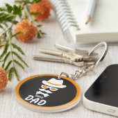 Kute Gentleman met slippen, Pet, glas Sleutelhanger (Voorkant Rechts)