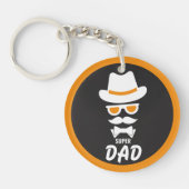 Kute Gentleman met slippen, Pet, glas Sleutelhanger (Voorkant)