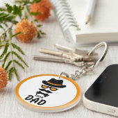 Kute Gentleman met slippen, Pet, glas Sleutelhanger (Voorkant Rechts)