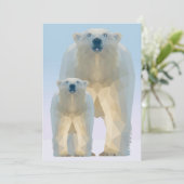 Kute geometrisch beer met baby feestdagenkaart (Staand voorkant)