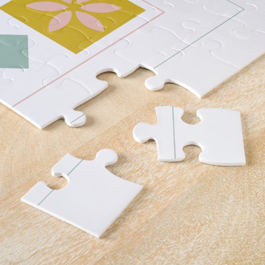 Kute geometrische vormen Kantel in parelkleuren Legpuzzel (Zijkant)