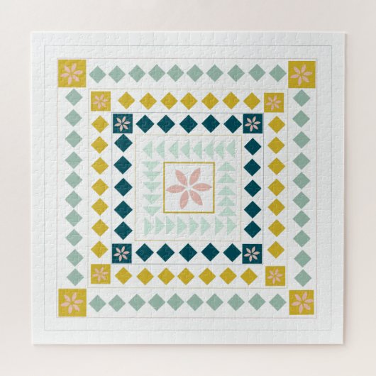 Kute geometrische vormen Kantel in parelkleuren Legpuzzel (Horizontaal)