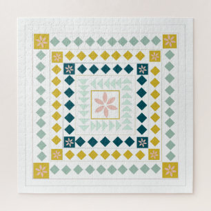 Kute geometrische vormen Kantel in parelkleuren Legpuzzel