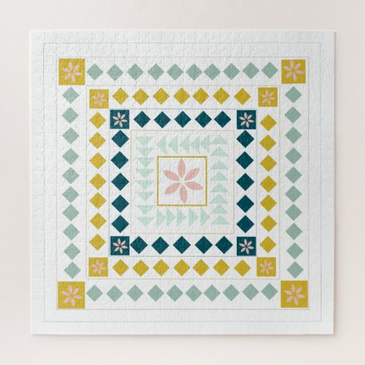 Kute geometrische vormen Kantel in parelkleuren Legpuzzel (Verticaal)