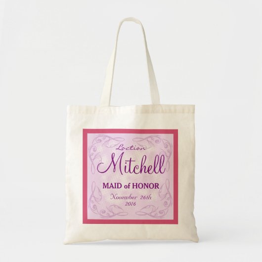 Kute gepersonaliseerde abstracte bruidsmeisje van tote bag (Voorkant)