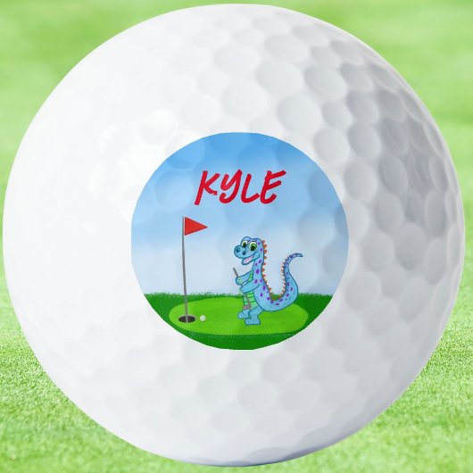 Kute gepersonaliseerde dinosaurusgolf golfballen