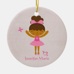 Kute gepersonaliseerde etnische ballerina-versieri keramisch ornament