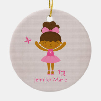 Kute gepersonaliseerde etnische ballerina-versieri keramisch ornament