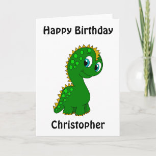 Kute gepersonaliseerde verjaardag van een dinosaur kaart