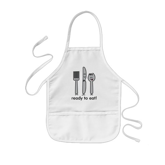 Kute gereedschap, klaar om te eten! kinder schort (Voorkant)