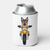 Kute German Shepherd Dog Riding Motorcycle Blikjeskoeler (Blikje Voorkant)