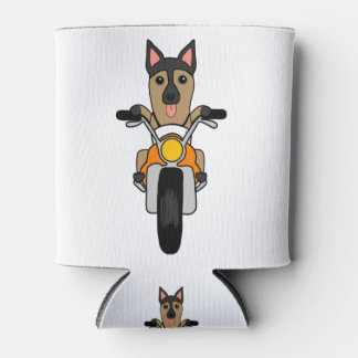 Kute German Shepherd Dog Riding Motorcycle Blikjeskoeler