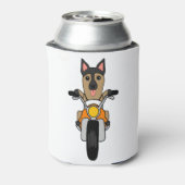 Kute German Shepherd Dog Riding Motorcycle Blikjeskoeler (Blikje Achterkant)