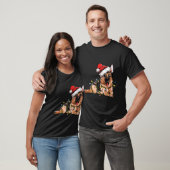 Kute German Shepherd Dog Santa Kersttree Ligh T-shirt (Unisex)