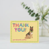 Kute German Shepherd Fun Floral Letters    Bedankkaart (Staand voorkant)
