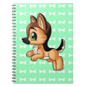 Kute German Shepherd Puppy Art Notebook Notitieboek (Voorkant)