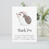 Kute geslepen egel met bloemen bedankkaart (Staand voorkant)