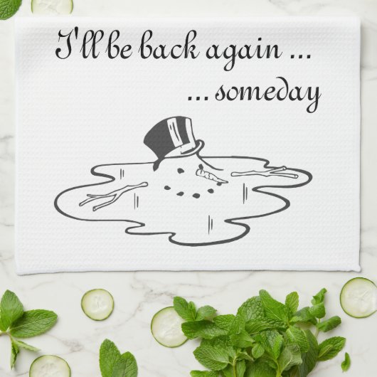 Kute gesmolten Snowman Old Silk Top White Theedoek (Gevouwen)