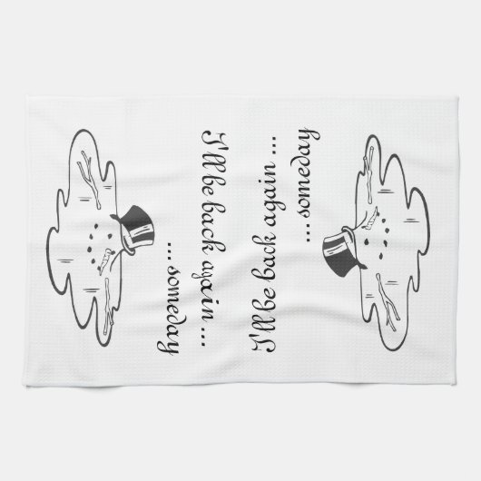 Kute gesmolten Snowman Old Silk Top White Theedoek (Horizontaal)