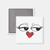 Kute gezichtsscherven met hartliften en eieras magneet (Voorkant / Achterkant)