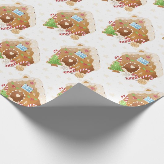 Kute Gingerbrood House kerstinpakken papier (Hoek)