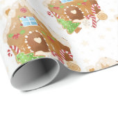 Kute Gingerbrood House kerstinpakken papier (Rol Hoek)