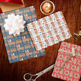 Kute Gingerbrood kerstfeestvieren Inpakpapier Vel