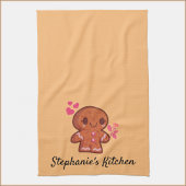 Kute Gingerbrood Man en Bloem Theedoek