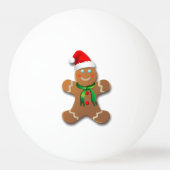 Kute Gingerbrood Man met een rode Santa Hat Pingpongbal (Voorkant)