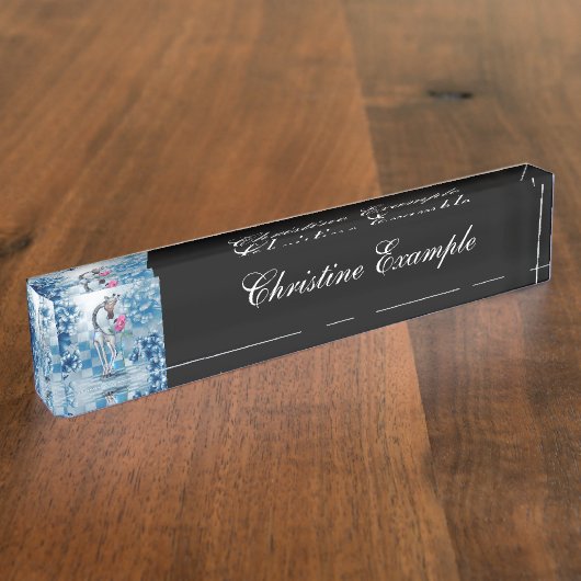 Kute giraf met bloem naambordje (Zijkant)