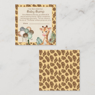 Kute Giraffe Animal Print Baby Bump Game Informatiekaartje