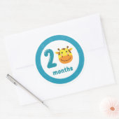 Kute Giraffe Baby Maandelijkse mijlpaal Ronde Sticker (Envelop)