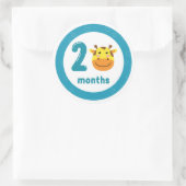 Kute Giraffe Baby Maandelijkse mijlpaal Ronde Sticker (Tas)