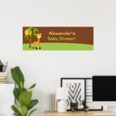Kute Giraffe Baby shower Banner Poster (Thuiskantoor)