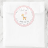 Kute Giraffe Baby shower sticker (roze) (Tas)