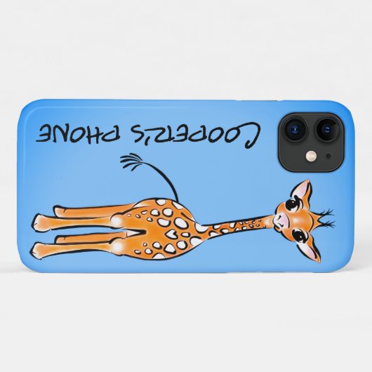 Kute Giraffe - babyblauw Case-Mate iPhone Case (Achterkant (horizontaal))