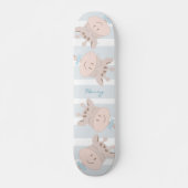 Kute Giraffe (blauw) skateboard (Voorkant)