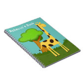 Kute Giraffe en Boom Kunst Persoonlijk Notitieboek (Rechterzijde)