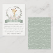 Kute Giraffe flesvormig handboek voor Baby shower Informatiekaartje (Voorkant / Achterkant)