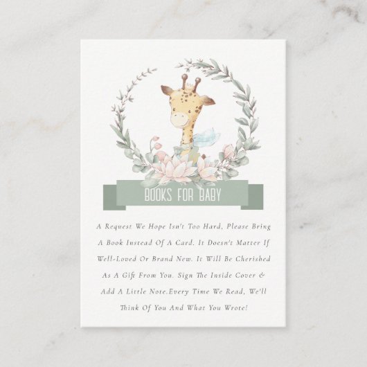 Kute Giraffe flesvormig handboek voor Baby shower Informatiekaartje (Voorkant)