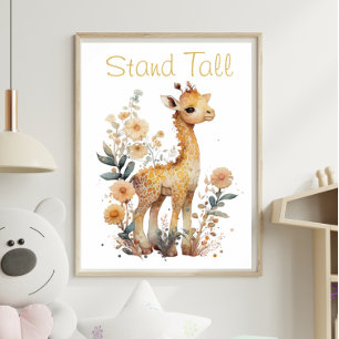 Kute Giraffe Floral Animal Print