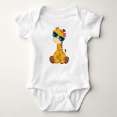 Kute Giraffe, Giraffe met zonnebril, stuitend dier Romper (Voorkant)