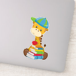 Kute Giraffe, Giraffe naar school, boeken Sticker