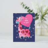 Kute Giraffe High op You Valentijn Briefkaart (Staand voorkant)