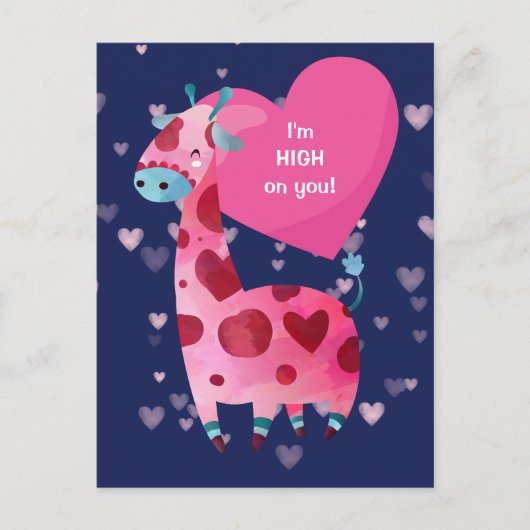 Kute Giraffe High op You Valentijn Briefkaart (Voorkant)