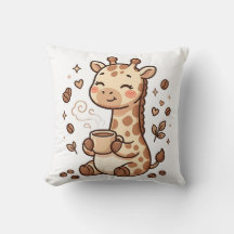 Kute Giraffe Koffie Worp Kussen