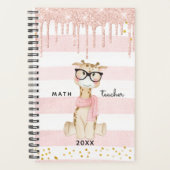 Kute Giraffe met bril Wiskunde leraarsplanner Planner (Voorkant)