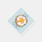 Kute Giraffe met een Floral Wreated Baby shower Servetten (Hoek)