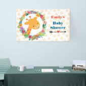 Kute Giraffe met een Floral Wreated Baby shower Spandoek (Beurs)